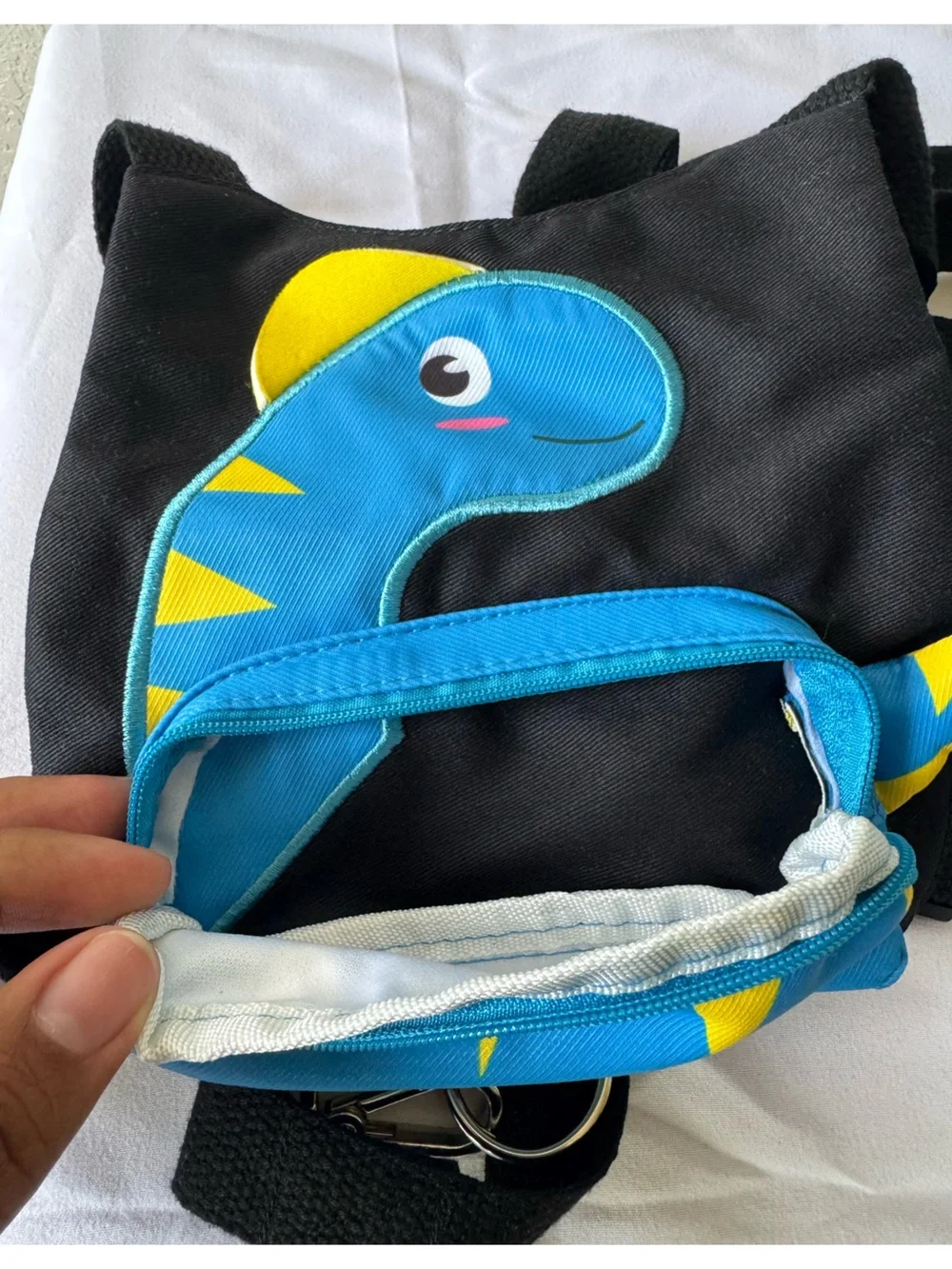 Amazon Kids Dinosaur Safety Harness and Wrist Leash in Black, Blue and Yellow